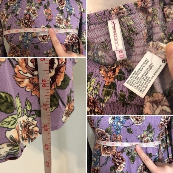 NWOT Xhilaration Lilac Purple Floral Smocked Dress - Picture 4 of 15